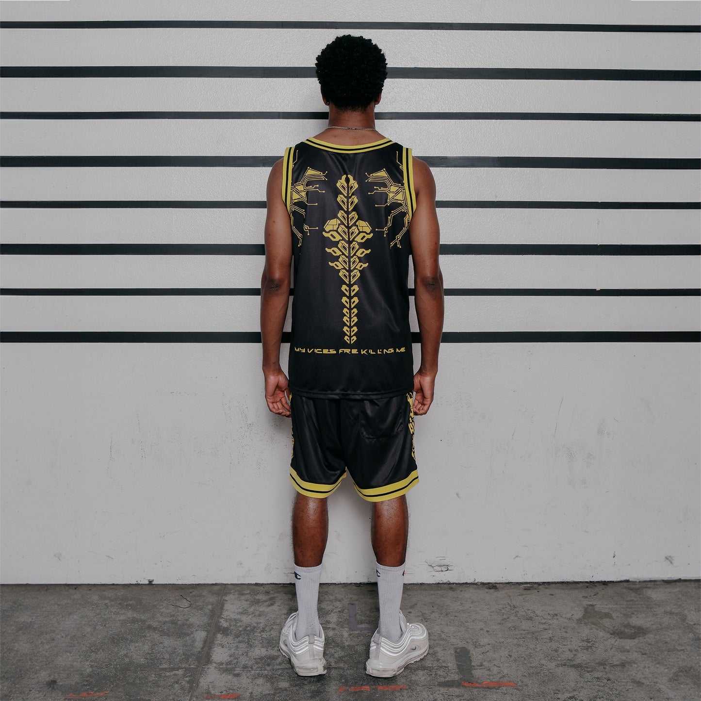 ADDITION KILLS MESH SHORTS - BLACK/YELLOW