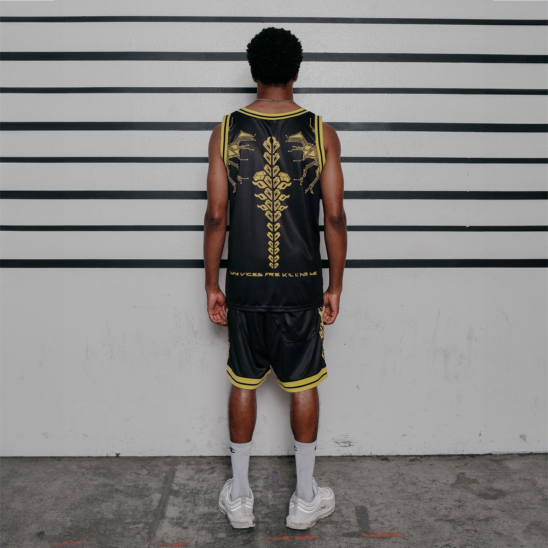 ADDITION KILLS MESH SHORTS - BLACK/YELLOW