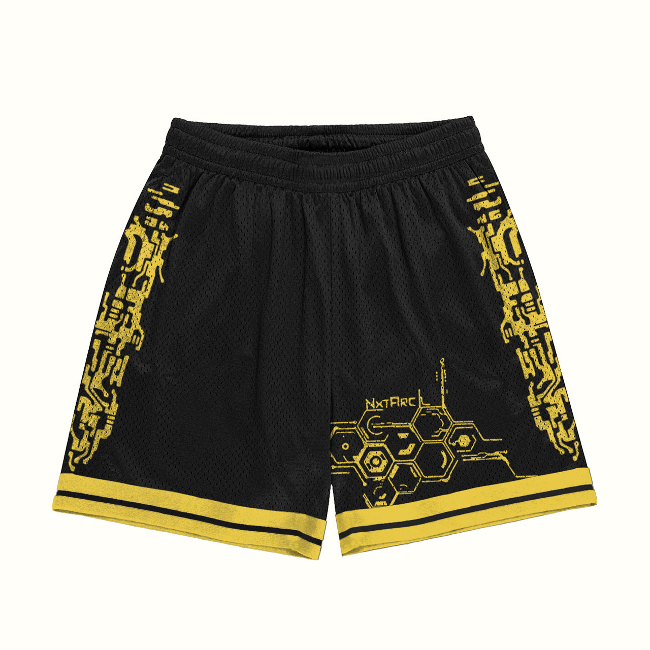 ADDITION KILLS MESH SHORTS - BLACK/YELLOW