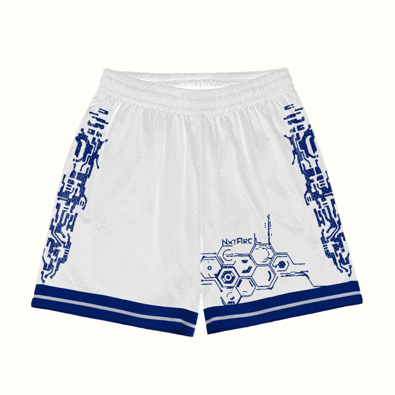 ADDITION KILLS MESH SHORTS - WHITE/BLUE