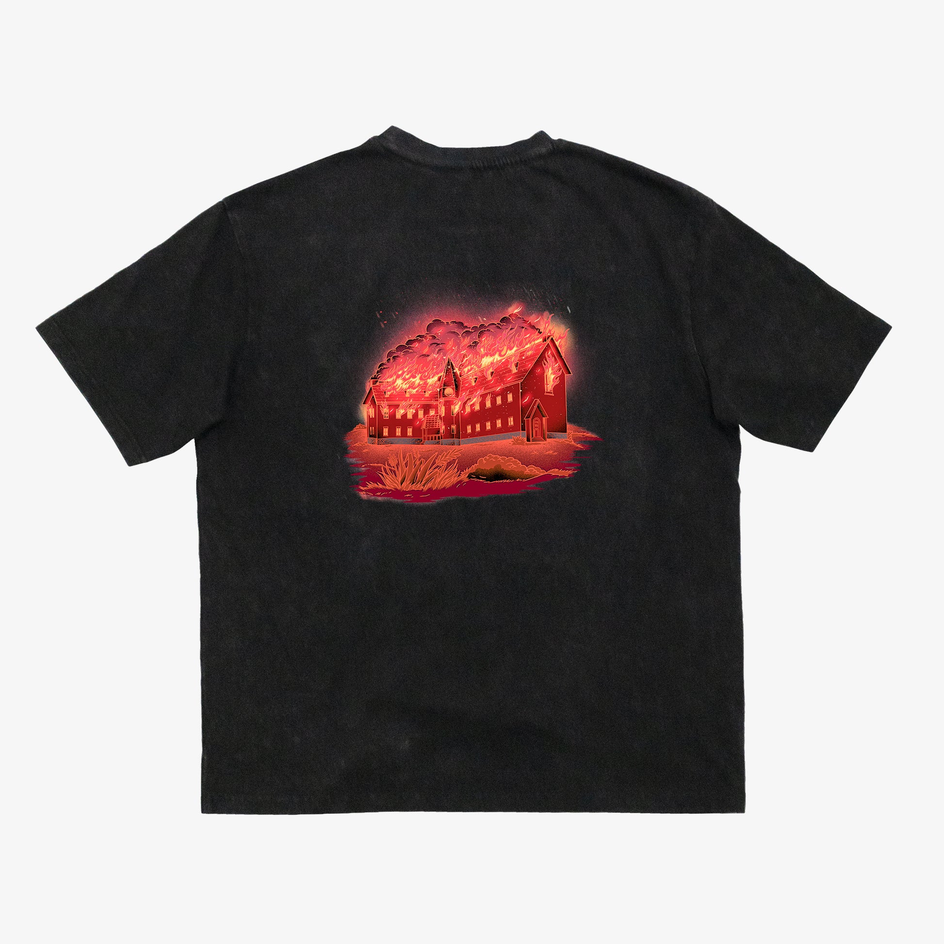 "BURNING HOME" WASHED BOXY T-SHIRT