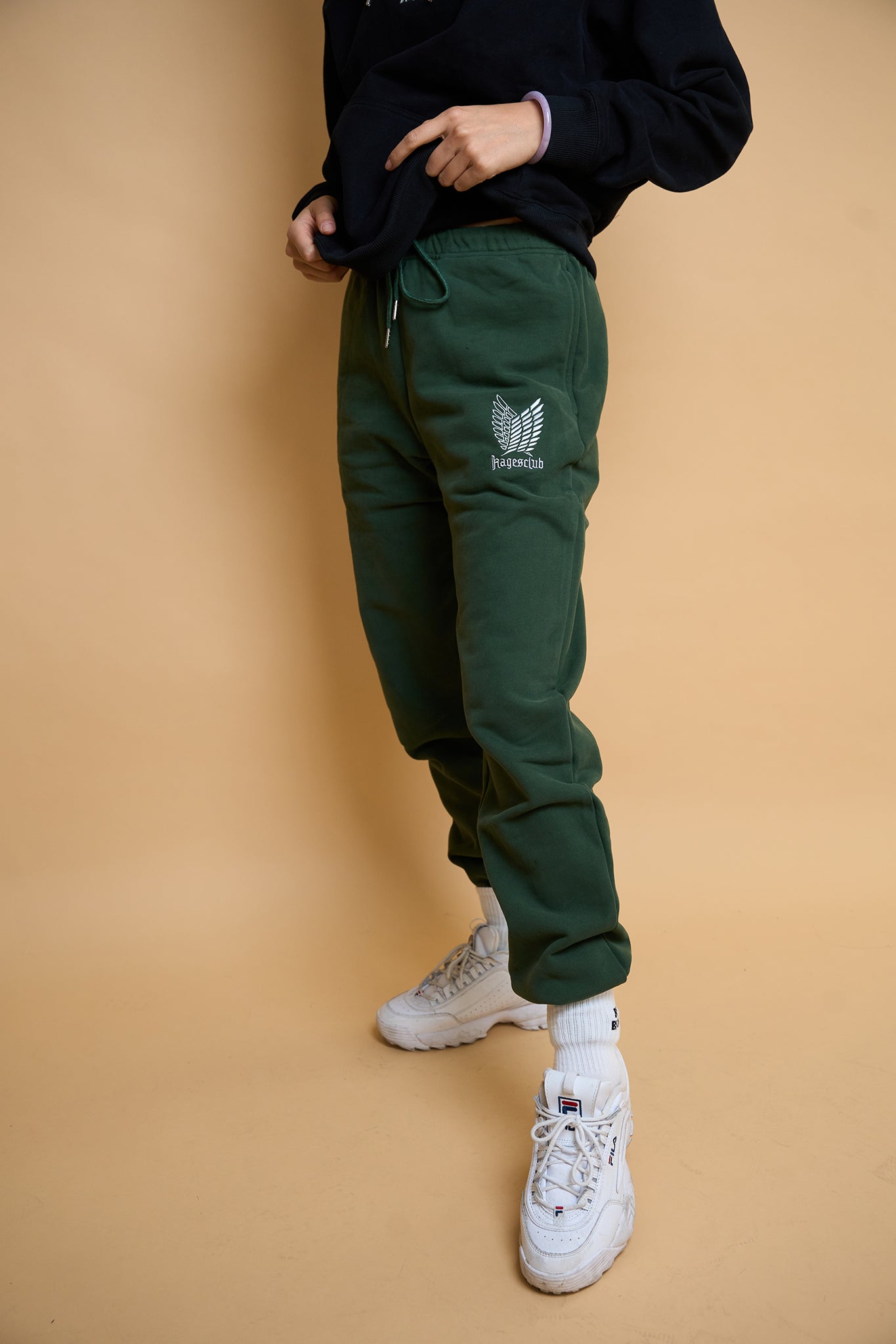 WINGS SWEATPANTS - FOREST GREEN